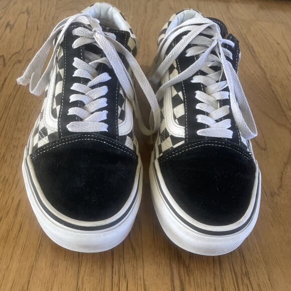 Vans Suede And Canvas Old Skool Classic Black Checkerboard Lace Up Shoes Men’s 7 - Picture 11 of 14